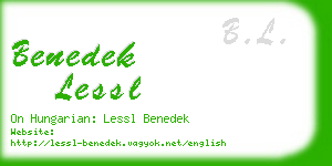 benedek lessl business card